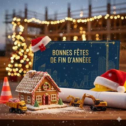 Message de v&oelig;ux de fin d'ann&eacute;e dans le secteur BTP